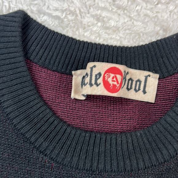 Cycle Wool Italian black maroon racing stripe bodycon sweater dress, size med - Picture 6 of 9